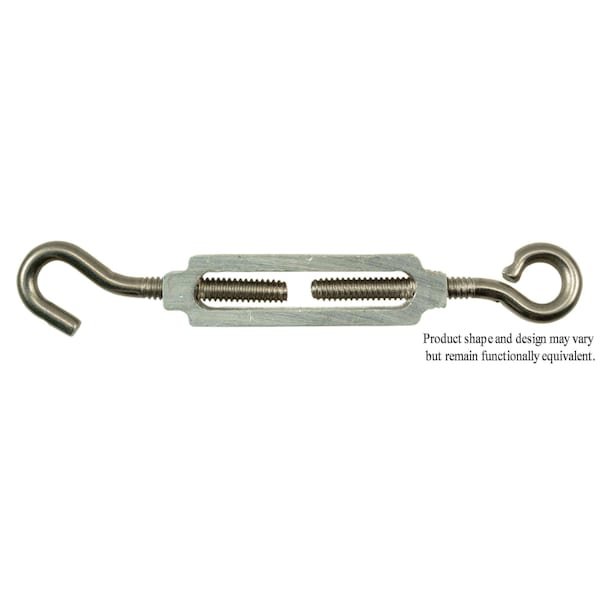 Midwest Fastener 3/16" x 4" 18-8 Stainless Steel Eye-Hook Turnbuckle 10PK 52366 - main